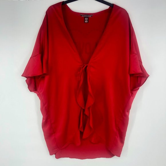 Victoria's Secret red satin LOVE kimono robe One size fits most - Picture 2 of 3